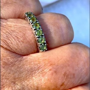 Peridot and sterling silver ring and earrings price includes both.